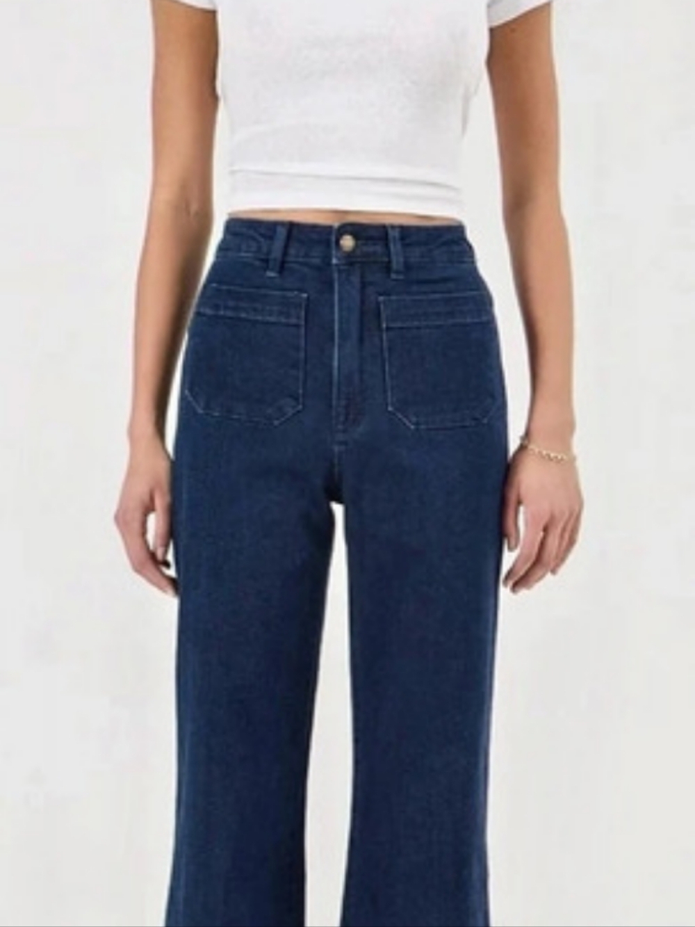 Rollas High Rise Wide Leg Jeans Blue Waist 27 Like New